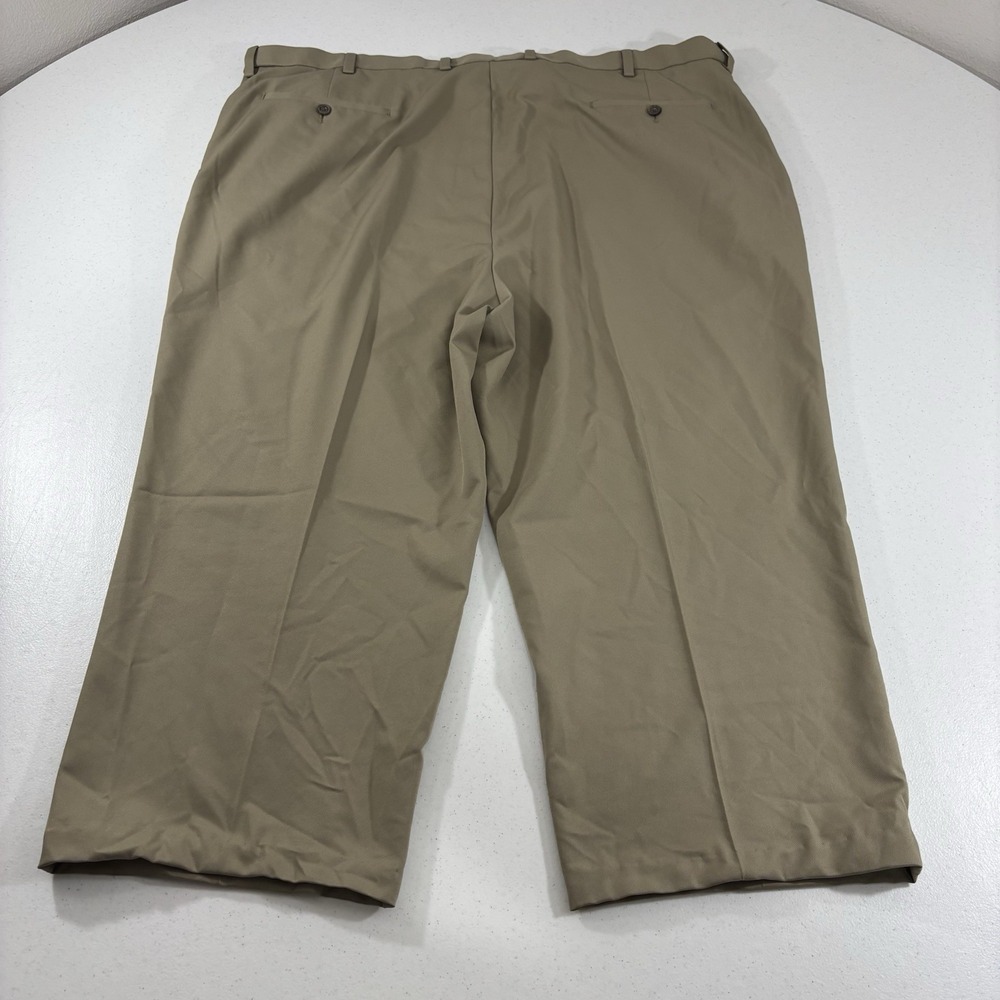Haggar Big Tall Cool 18 Pro No Iron Tan Dress Pants 48 x 38 (Hemmed @ 24") READ! - Picture 3 of 7